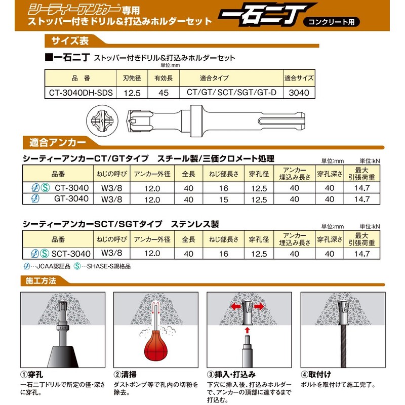 Sanko Techno CT-3040DH-SDS Hand Holder for City Anchors, 2 Pieces