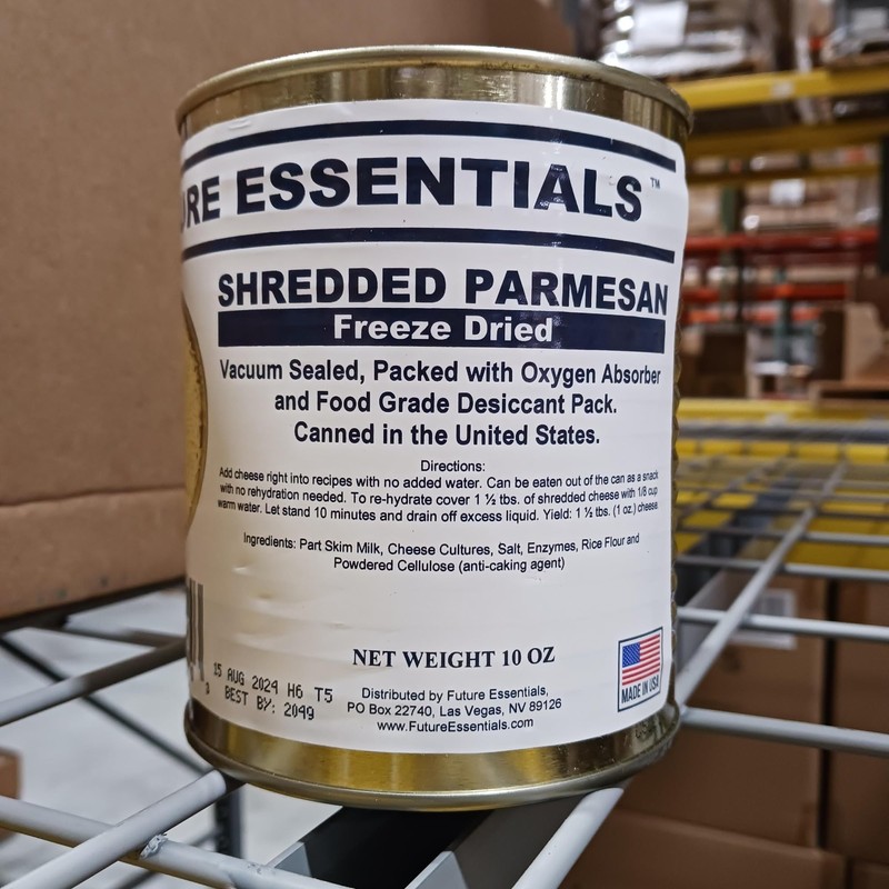 Freeze Dried Shredded Parmesan Cheese 25 Year Shelf Life 10