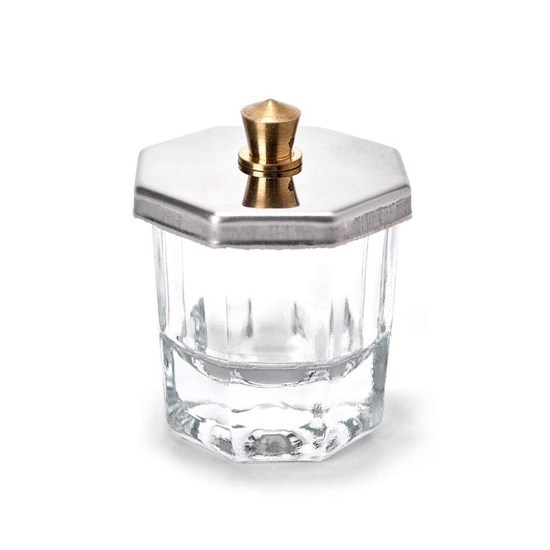 Rolabling Glass Crystal Dappen Dish with Lid for Acrylic Nail