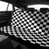 White Black Square Checkered Flag Car Rear Seat Covers Universal