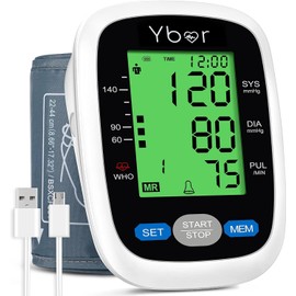 Blood Pressure Monitors CE Approved UK,Large Cuff Blood Pressure Machine Medical BP Monitor Upper Arm BP Cuff for Home Use Heart Rate Hypertension Monitor, Cuff 22-44cm Large Backlit Screen Display