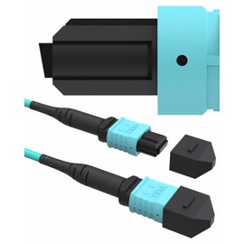 VANDESAIL 1M MPO to MPO Fiber Cable, APC OM3 40G/100G Fiber Cable, 8 Cores Multimode Type B Female LSZH, MTP Compatible for FTTx - 1M(3FT)