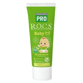 R.O.C.S. Rocks PRO Baby (0-3 years old), Chamomile Flavor, 100% Naturally Derived Ingredients, Additive-Free, Fluorine Free, Baby Toothpaste, 1.6 oz (45 g)