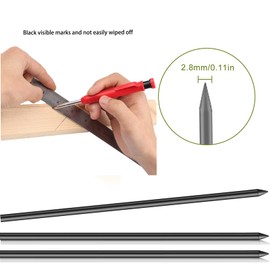 2.8 mm Pencil Refills for Carpenter Mark Pencils, Solid Deep Hole Mechanical Construction Pencil Replacements, Pencil Refills for Woodworking Scriber Marking Architect Drawing. (24)