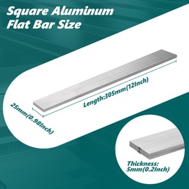 2 Pieces Square Aluminum Bar, 0.2" Thickness X 0.98" Width X 12" Length Square 6061 Aluminum Flat Plate, 5 x 25 x 305mm T6511 Solid New Mill Stock