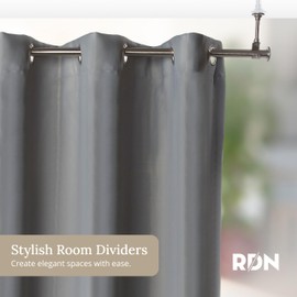 Room/Dividers/Now Adjustable Ceiling Mounted Curtain Rod - Heavy Duty 36-56 Inches Extendable Rods for Walls, Ceilings, Windows and Room Partitions - Silver