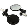 MotorToGo One Pair Black CNC 7/8" Handlebar Foldable Round Mirrors