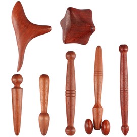 Set of 7 Trigger Point Pusher Massager Wood, Foot Massage Stick, Acupressure Pen, Fascia Stick, Massage Rod, Trigger Dinger, Massage Sticks Muscle for Relaxation, Back, Neck, Shoulders, Arms