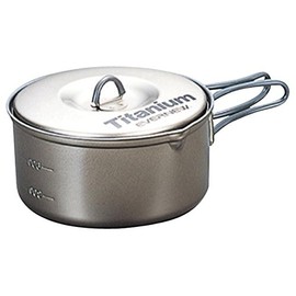 Evernew Titanium Non-Stick Pot, 0.9-Liter, Black (696911)