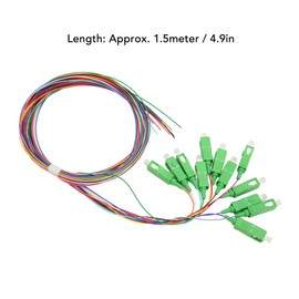 GOWENIC Pigtail de Fibra óptica de 1,5 Metros, 12 Hebras SC Pigtail de Fibra óptica de Modo único de 12 Colores para Empalme de Fusión de Red de Soldadura