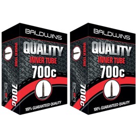 PAIR 700c Baldwins Cycle/Bike Inner Tubes 700 x 25c to 32c (Fits any 25c 28c, 30c, 32c Tyre) 60mm Extra Long Presta/French Type Valves (Pack of 2)
