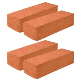 uxcell 4Pcs Stretch Armrest Covers, Polyester Soft Armchair Slipcovers Couch Recliner Arm Cover for Chair Sofa Protector, Orange, Diagonal Plaid