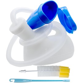 Urinales para hombres y mujeres, 2000 ml, portátil, a prueba de derrames, grueso y firme hembra, botella de orina masculina, colección de orina, contenedor para incontinencia de ancianos, hogar, hospital, emergencia, camping, coche, viaje, color blanco