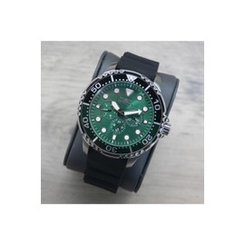 Invicta Pro Diver Stainless Steel Men's Quartz Watch - 48mm, Silver/Green/Black, 48, Band Ring