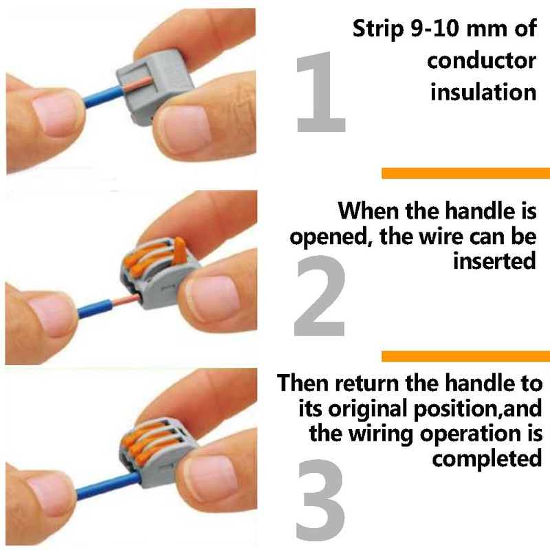 CEEYSEE 25 Pcs Compact Wire Connectors 3 Port Diy Electrical