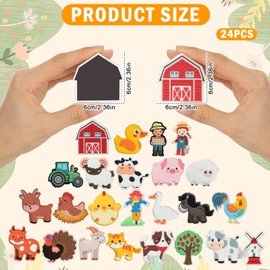 24PCS Farm Animals Refrigerator Magnets for Toddlers 1-3 Kids Cute Rubber Farm Animals Educational Toy Farm Animals Magnets for Fridge Full Back Magnetic Toys for Fridge Whiteboard Baby Gift
