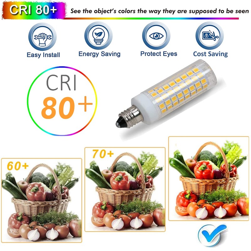 HXWY E12 LED Bulb 7W Equivalent to 75W Halogen, Dimmable