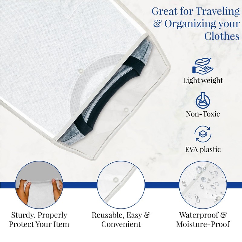 The Clothing Doctor Breathable Cashmere Sweater Storage Bag, Convenient Snap