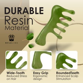 NVLX LABS Loc Comb 4.25 Inch Scalp Massager Tool | Gua Sha Hair Care Inspired Wide Tooth Comb for Locs & Curls - Head Massager, Hair Detangler for Sisterlocs, Dreadlocks