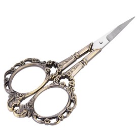 Ashata Vintage Antique Scissors, Stainless Steel Antique Sewing Scissors Old Style Bronze European Tailors, Retro Classic Vintage Craft Sewing Dressmaking Cross Stitch Scissors 3 Colours