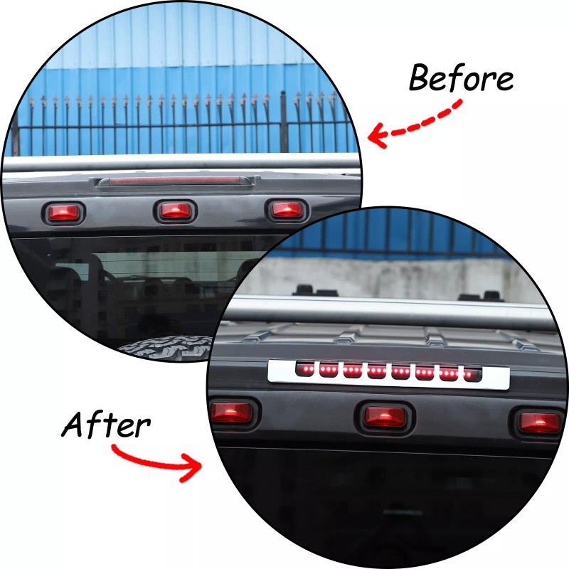 car-attention Alloy Rear Tailgate 3rd High Brake Light Trim Cover