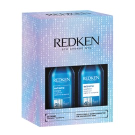 REDKEN Duo Set Shampoo 300 ml & Conditioner 300 ml for Brittle and Damaged Hair, Anti Hair Breakage, Extreme Coffret, Gift Set