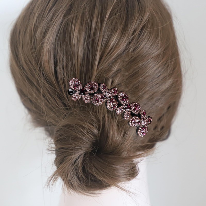 EZ PEACH Rhinestone Hair Comb DE Yaii Winding Rakuchin Kantan