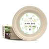 100% Compostable Disposable Paper Plates [125-Pack] - (PFAS-Free) - (BPI