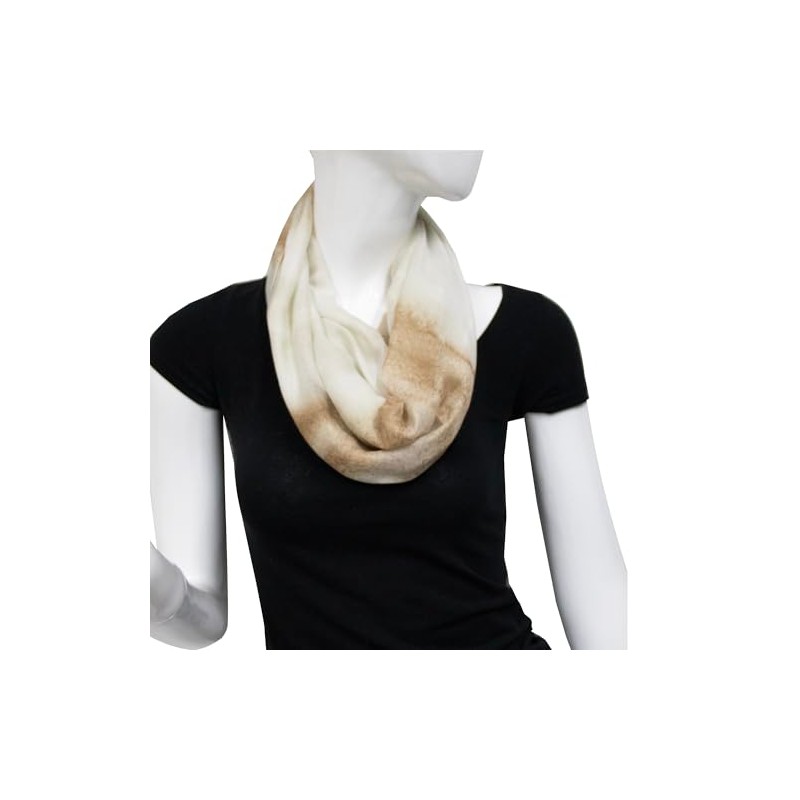 Gloop Women's Scarf Light Loop Tube Scarf Various Colours, Beige-cream