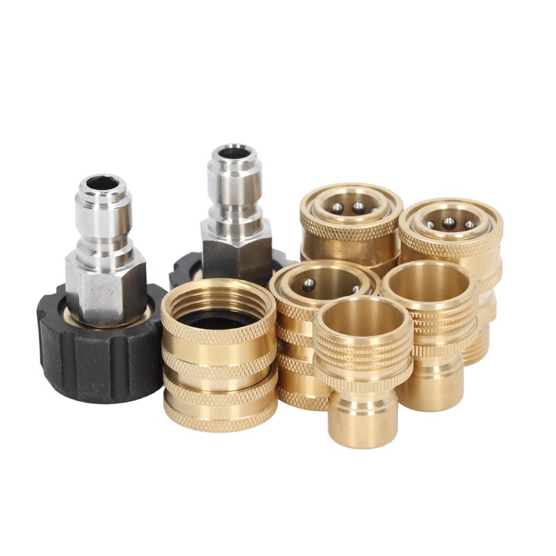 8pcs Pressure Washer Adapter Set Quick Coupler Fittings Metal Quick
