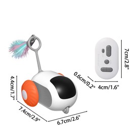MiOYOOW Katzenspielzeug Selbstbeschäftigung, Über USB Wiederaufladbares Interaktives Katzenspielzeug mit Fernbedienung, Elektrische Maus und Ersatzfeder 2 Arbeitsmodi Haustierspielzeug für Katzen