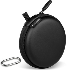 RISETECH Circular Earbud Case Wired Earphone Case Holder Hard EVA Small Zipper Pouch Compatible with in Ear Monitor, KZ ZS10 PRO IEM, Shure SE215-CL