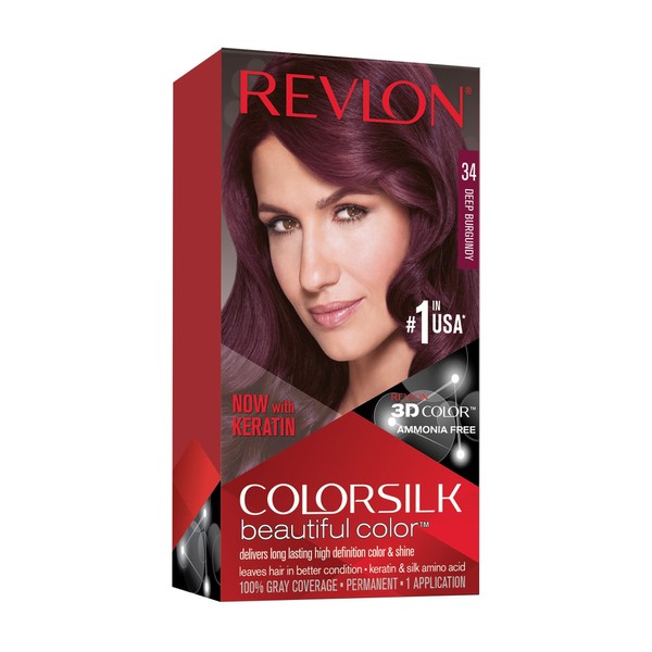 Revlon ColorSilk Hair Color 34 Deep Burgundy 1 Each (Pack
