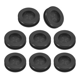 QUARKZMAN Pack of 8 Rubber Cable Grommets, 14 mm ID 16 mm Drill Hole Rubber Grommets Double Sided Hole Plugs Rubber Seal Round for Protection of Wires and Cables, for Desks, Black