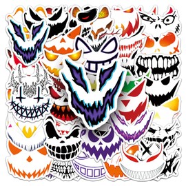 Ghostface Stickers 50 Pcs Vinyl Funny Cool MeMe Sticker for Water Bottle Laptop Skateboard Car Bumper Motorcycle Bicycle Computer Luggage,Waterproof Trendy Cartoon Horror Decal for Girls Adults