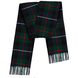 BRAW CLANS TARTANS 100% Pure Lambswool Scottish Tartan Scarf men, women - 12x60 - plaid Soft and warm winter wool scarf wrap shawl - Blue Checkered long scarves gift (Robertson Hunting Tartan)
