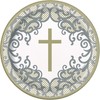 Unique 74854EU Eco-Friendly Paper Plates-18 cm-Fancy Gold Cross Religious Party-8