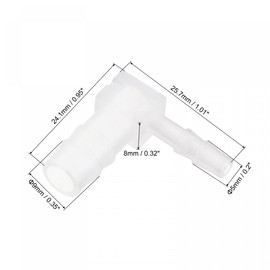 sourcing map Barb Hose Fitting, 5mm to 9mm Barbed Dia. Plastic Elbow Coupler Reducer Quick Connector Adapter, Pack of 2