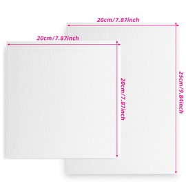 Belegao 5 Pack 20x20cm Canvas for Painting, Stretched Canvases Blank Artist Cotton Board Acid-Free Mini Art Panels for Oil, Acrylic Paint, Wet Water Art Media, Beginners, Professionals(Primed White)