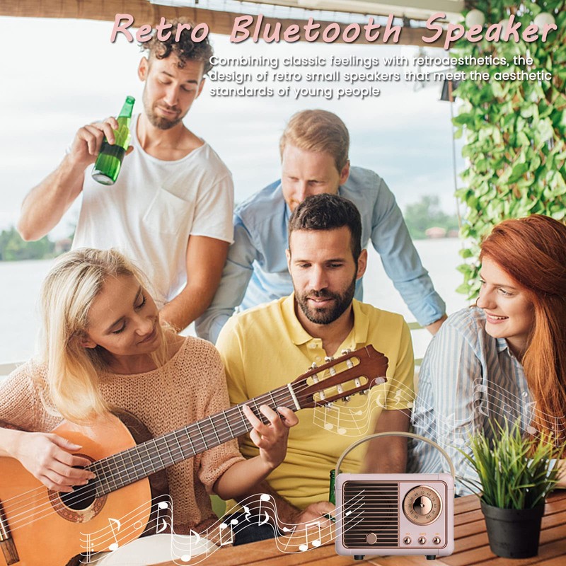 Luckyu Retro Bluetooth Speaker, Vintage Speaker with Old Fashioned Classic