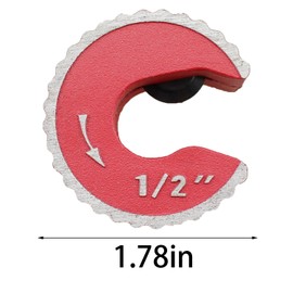TAODAN 1/2 Inch Red Aluminum Alloy Adjustable Tight Pipe Cutter for Cutting Copper and Thin Walled Conduit