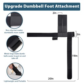 Abnaok 2PCS Dumbbell Foot Attachment, Tibialis Trainer Strap, Adjustable Ankle Weights, Ankle Straps for Weight Lifting, Leg Workouts at Home for Hip Flexors, Shin Splint, Hamstring Curls, Leg