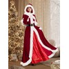 FancyFun 4 Pieces Mrs Claus Costume for Women, Adult Santa