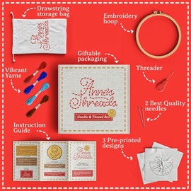 Anne’s Threads Embroidery kit Cross Stitch Embroidery Hoop Embroidery Thread Punch Needle kit Sewing kit Cross Stitch Kits for Adults Embroidery Needles Embroidery Threads Cross Stitch Kits Sewing