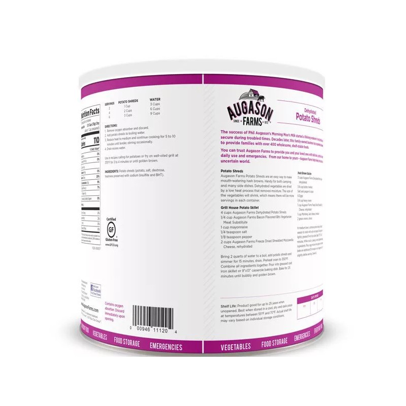 Augason Farms Dehydrated Potato Shreds Prepper Emergency Food Storage Camping