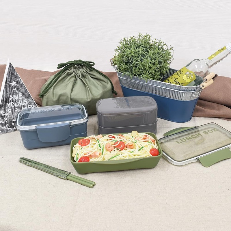 Monochrome Dome 2-Tier Lunch 28.9 fl oz (850 ml), Navy