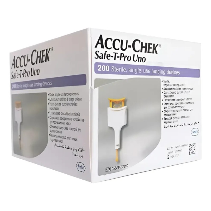 Lancetas Safe-t-pro Uno Accu-chek 200 Unidades Color Blanco