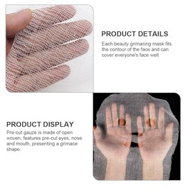 Mascarilla facial de gasa precortada 100 piezas blanca para spa, lminas de papel de fibra con aberturas para ojos y boca, ideal para cuidado...       