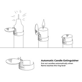 OLEEK (3Pcs Automatic Candle Extinguisher Gold Automatic Swedish Candle Extinguisher, Taper Automatic Candle Snuffer, Candle Care kit Candle Tools, Swedish Candle Snuffer Set, Trimmer