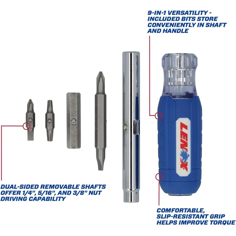 N/A LENOX 9-In-1 Multi-Bit Screwdriver LXHT68000